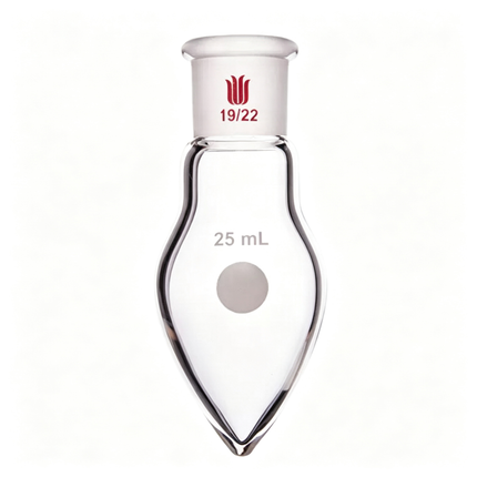 Lab Glassware Pear Shaped Boiling Flask Heavy Wall Recovery with 19/22 Joint