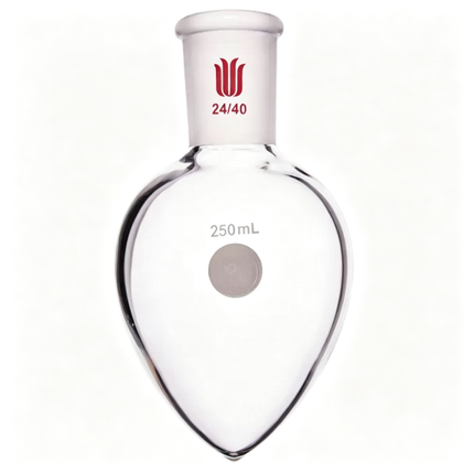 Borosilicate Glass Single Neck Pear-Shaped Recovery Flask 24/40 Standard Taper Outer Joint