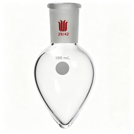 Borosilicate Glass Single Neck Pear-Shaped Lab Recovery Flask Heavy Wall Rotary Evaporator Flask 29/42 Joint