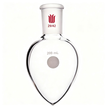 Borosilicate Glass Single Neck Pear-Shaped Lab Recovery Flask Heavy Wall Rotary Evaporator Flask 29/42 Joint