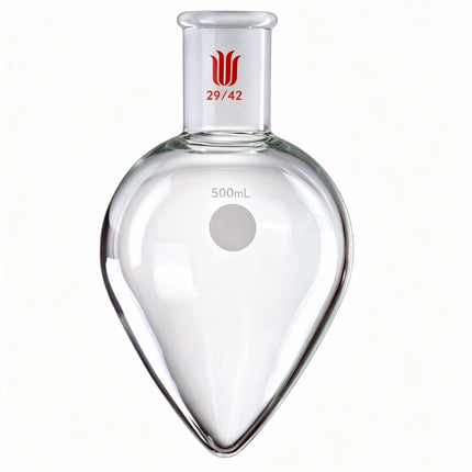 Borosilicate Glass Single Neck Pear-Shaped Lab Recovery Flask Heavy Wall Rotary Evaporator Flask 29/42 Joint
