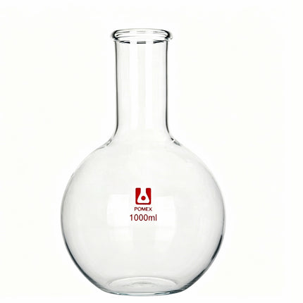 Long Neck Flat Bottom Flask Lab Heavy Wall Borosilicate Glass Heavy Wall 100ml 250ml 500ml