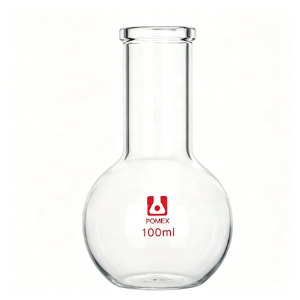 Long Neck Flat Bottom Flask Lab Heavy Wall Borosilicate Glass Heavy Wall 100ml 250ml 500ml