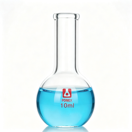 Long Neck Flat Bottom Flask Lab Heavy Wall Borosilicate Glass Heavy Wall 100ml 250ml 500ml