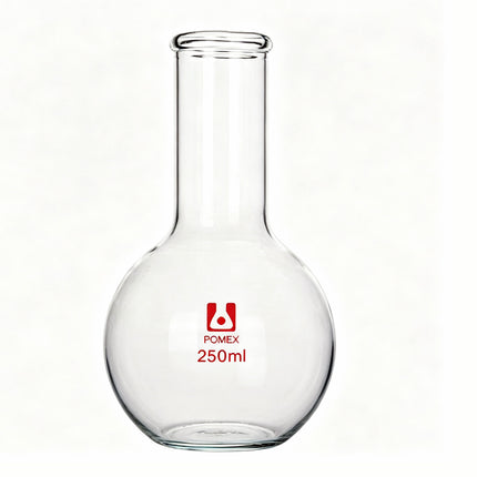 Long Neck Flat Bottom Flask Lab Heavy Wall Borosilicate Glass Heavy Wall 100ml 250ml 500ml