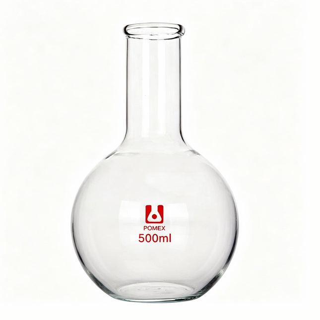 Long Neck Flat Bottom Flask Lab Heavy Wall Borosilicate Glass Heavy Wall 100ml 250ml 500ml