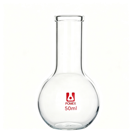Long Neck Flat Bottom Flask Lab Heavy Wall Borosilicate Glass Heavy Wall 100ml 250ml 500ml