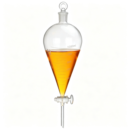 Graduated Glass Separatory Funnel with Glass Stopper & Glass Stopcock Boro 3.3 Laboratory Liquid Separation and Extraction 60 mL to 1000 mL