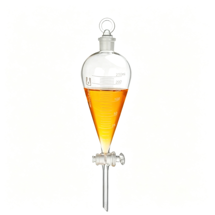 Graduated Glass Separatory Funnel with Glass Stopper & Glass Stopcock Boro 3.3 Laboratory Liquid Separation and Extraction 60 mL to 1000 mL