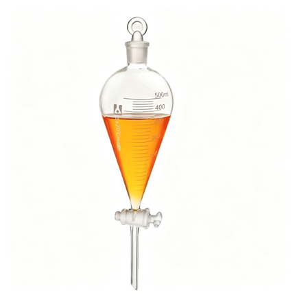 Graduated Glass Separatory Funnel with Glass Stopper & Glass Stopcock Boro 3.3 Laboratory Liquid Separation and Extraction 60 mL to 1000 mL