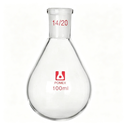 Borosilicate Single Neck Glass Heavy Wall Rotary Evaporator Recovery Flask With 14/20 Outer Joint 25ml 50ml 10ml