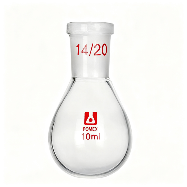 Borosilicate Single Neck Glass Heavy Wall Rotary Evaporator Recovery Flask With 14/20 Outer Joint 25ml 50ml 10ml