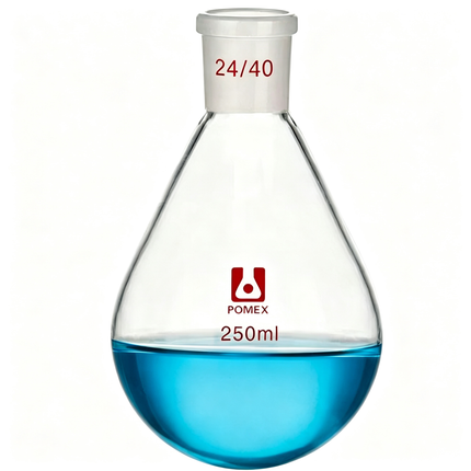 Laboratory Glassware Rotary Evaporator Recovery Flask Borosilicate Glass 24/40 Standard Outer Joint 100ml 250ml 500ml