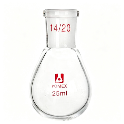 Borosilicate Single Neck Glass Heavy Wall Rotary Evaporator Recovery Flask With 14/20 Outer Joint 25ml 50ml 10ml