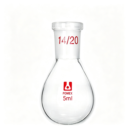 Borosilicate Single Neck Glass Heavy Wall Rotary Evaporator Recovery Flask With 14/20 Outer Joint 25ml 50ml 10ml