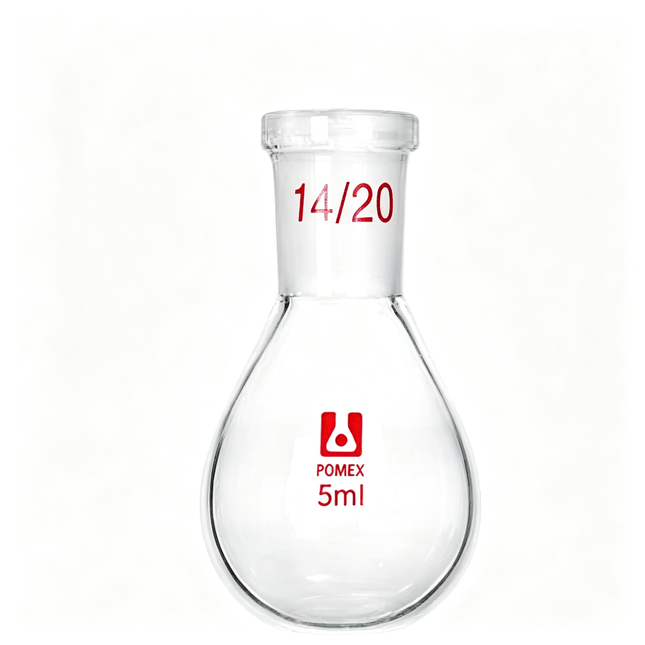 Borosilicate Single Neck Glass Heavy Wall Rotary Evaporator Recovery Flask With 14/20 Outer Joint 25ml 50ml 10ml