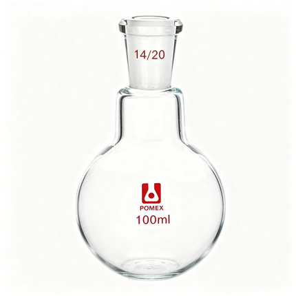 Glass Single Neck Round Bottom Flask with 14/20 Taper Outer Joint 150ml 50ml 25ml