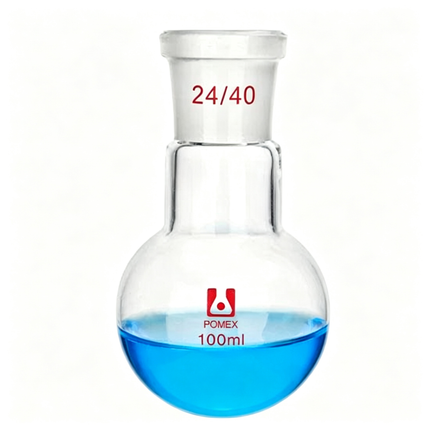 Borosilicate Glass Laboratory One Neck Round Bottom Flask with 24/40 Standard Taper Outer Joint 100ml 250ml 500ml 1000ml