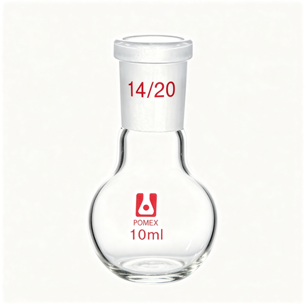 Glass Single Neck Round Bottom Flask with 14/20 Taper Outer Joint 150ml 50ml 25ml