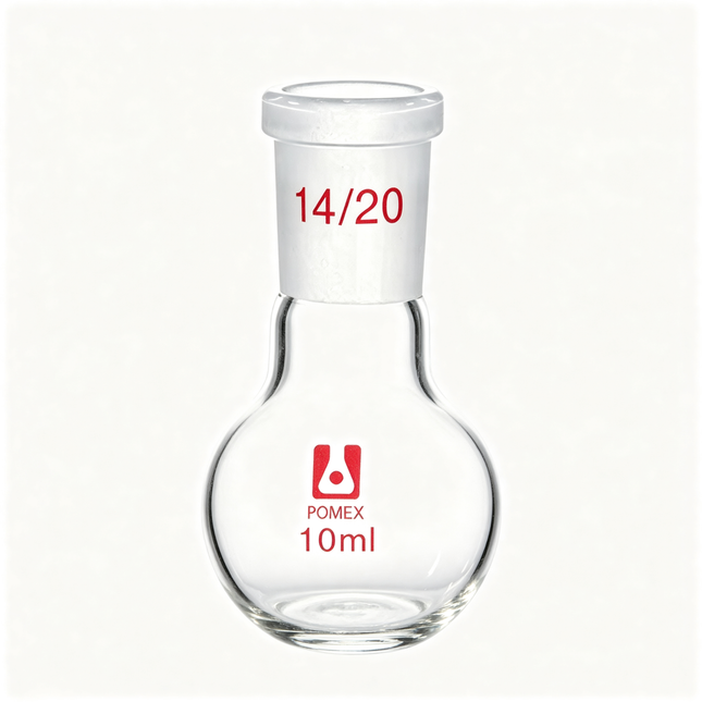 Glass Single Neck Round Bottom Flask with 14/20 Taper Outer Joint 150ml 50ml 25ml