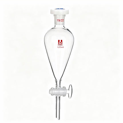 Borosilicate Glass Conical Separatory Funnel with Glass Stopcock 19/22 Joint 30ml 60ml 100ml 125ml