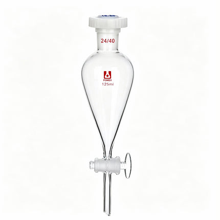 Lab Glassware Glass Conical Separatory Funnel with Glass Stopcock 24/40 Joint Liquid Extraction Separation