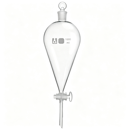 Borosilicate Glass Separatory Funnel with Glass Stopper & Glass Stopcock Laboratory Liquid Separation and Extraction Funnel 60 mL to 2000 mL