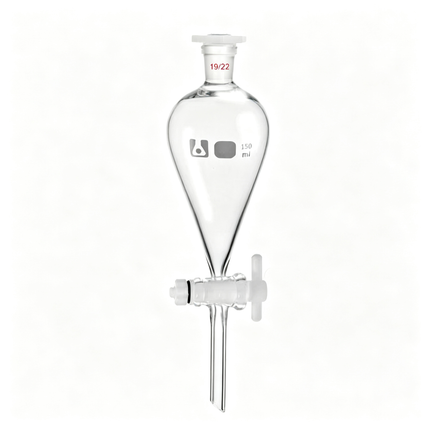 Conical Separatory Funnel Heavy Wall Borosilicate Glass Separating Funnel with PTFE Stopcock 19/22 Joint