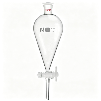 Borosilicate Glass Separatory Funnel Conical Lab Separation with 24/40 Joint PTFE Stopcock 250ml 500ml 1000ml