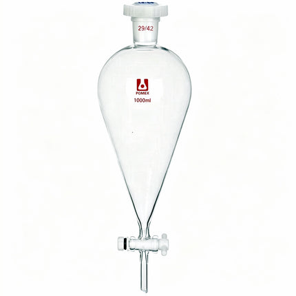 Glass Conical Separation Funnel with PTFE Stopcock Lab Separating Funnel with 29/42 Joint