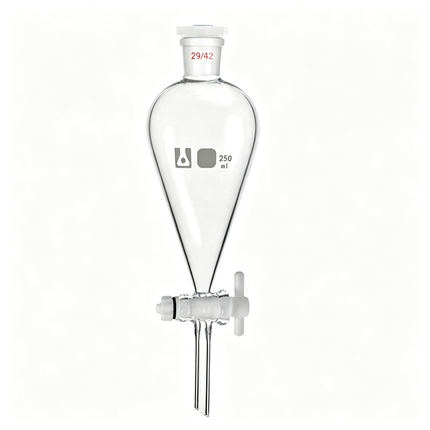 Glass Conical Separation Funnel with PTFE Stopcock Lab Separating Funnel with 29/42 Joint