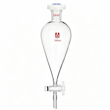 Glass Conical Separation Funnel with PTFE Stopcock Lab Separating Funnel with 29/42 Joint