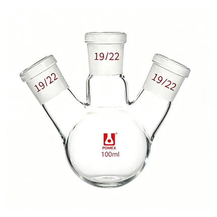 Three-Neck Round Bottom Boiling Flask 19/22 Taper Outer Joint Borosilicate Glass 150ml 250ml 500ml