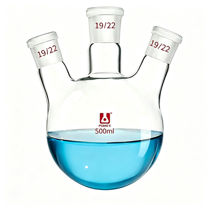 Three-Neck Round Bottom Boiling Flask 19/22 Taper Outer Joint Borosilicate Glass 150ml 250ml 500ml