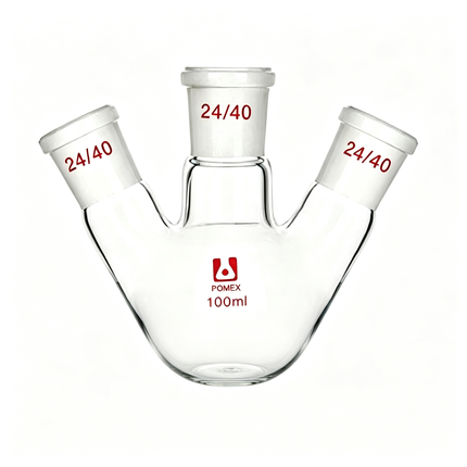 Three Neck Round Bottom Flask Borosilicate Lab Glassware ST24/40 Standard Taper Outer Joints 250ml 50ml