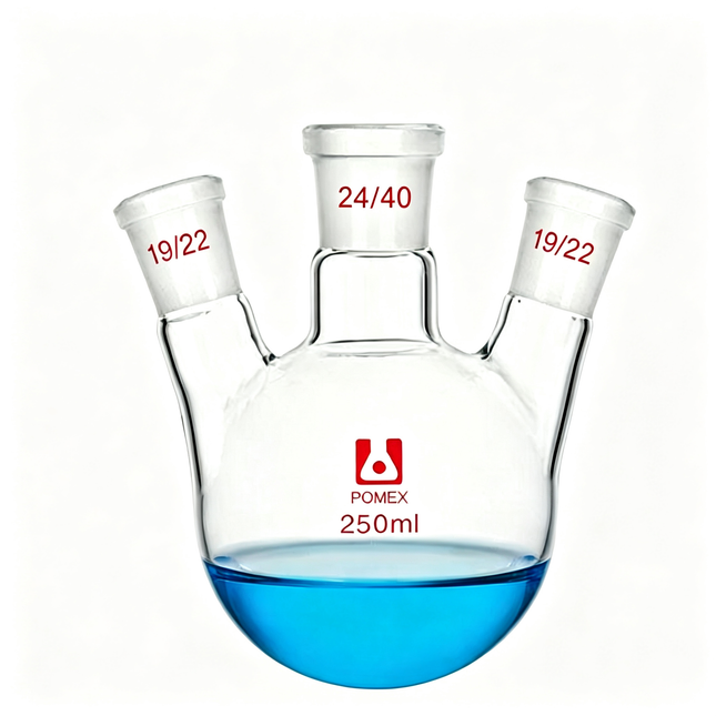 Three Neck Borosilicate Lab Glass Round Bottom Flask 14/20 19/22 24/40 29/42 Joints