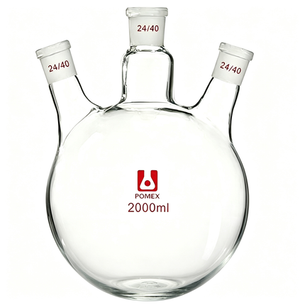 Three Neck Round Bottom Flask Borosilicate Lab Glassware ST24/40 Standard Taper Outer Joints 250ml 50ml