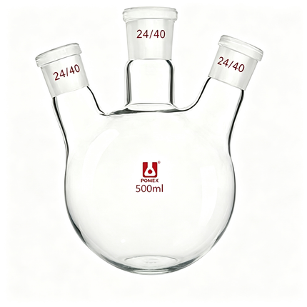Three Neck Round Bottom Flask Borosilicate Lab Glassware ST24/40 Standard Taper Outer Joints 250ml 50ml