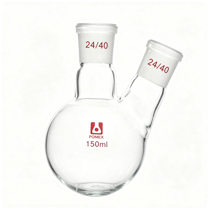 Borosilicate Glass RBF Two Neck Round Bottom Flask 24/40 Center & Side Standard Taper Outer Joints