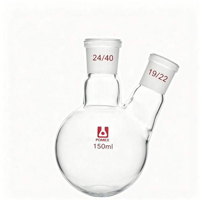 Borosilicate Glass Two Neck Round Bottom Flask RBF 24/40 Center 19/22 Side Joints 250ml 500ml 1000ml