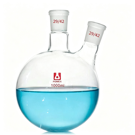 Borosilicate Glass Two Neck Round Bottom Flask RBF 29/42 Taper Outer Joint 500ml 1000ml