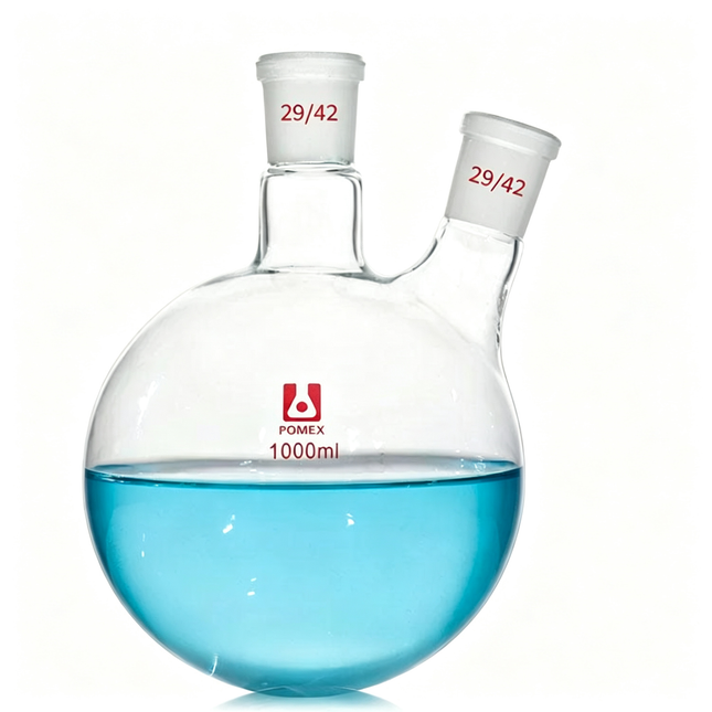 Borosilicate Glass Two Neck Round Bottom Flask RBF 29/42 Taper Outer Joint 500ml 1000ml