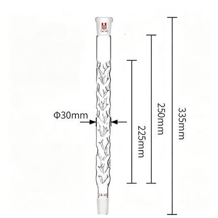 Laboratory Borosilicate Glass Fractional Column Vigreux Distillation Column with Indentations 24/40 Joints