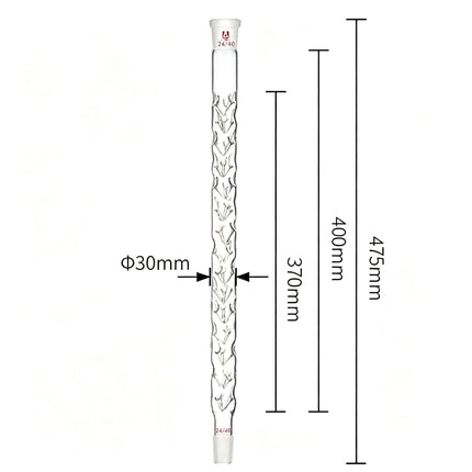 Laboratory Borosilicate Glass Fractional Column Vigreux Distillation Column with Indentations 24/40 Joints