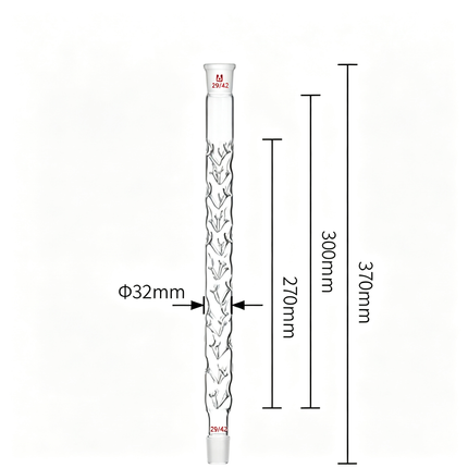 Laboratory Fractional Column Vigreux Distillation Column with Indentations 29/42 Joints Borosilicate Glass Fractional Distillation Purification