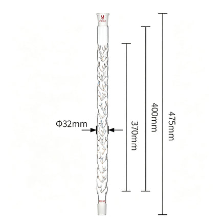 Laboratory Fractional Column Vigreux Distillation Column with Indentations 29/42 Joints Borosilicate Glass Fractional Distillation Purification