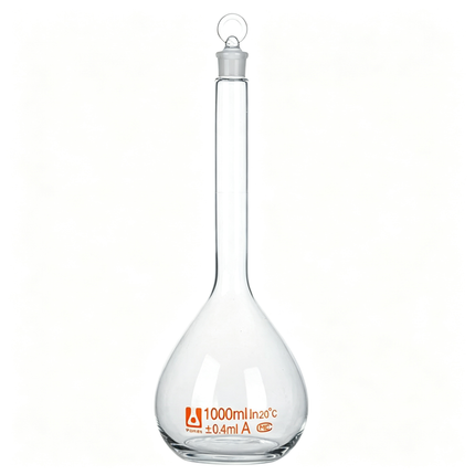 Glass Volumetric Flask with Glass Stopper Borosilicate Glass Heavy Wall 5ml to 5000ml