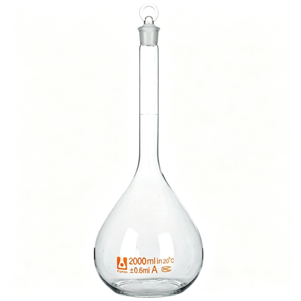 Glass Volumetric Flask with Glass Stopper Borosilicate Glass Heavy Wall 5ml to 5000ml