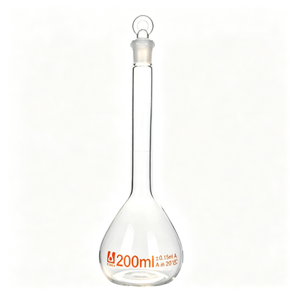 Glass Volumetric Flask with Glass Stopper Borosilicate Glass Heavy Wall 5ml to 5000ml