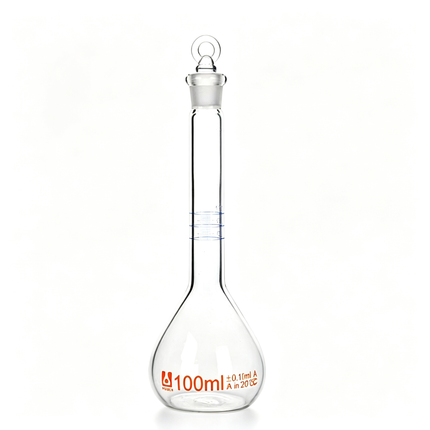 Professional Laboratory Glass Graduated Volumetric Flask with Stopper Borosilicate 3.3 10ml, 200ml, 250ml